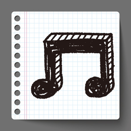 music note doodle drawingのイラスト素材