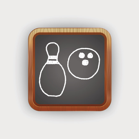 bowling doodle drawingのイラスト素材