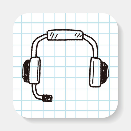 Doodle Headphoneのイラスト素材