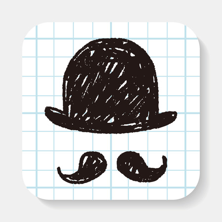 beard hat doodleのイラスト素材