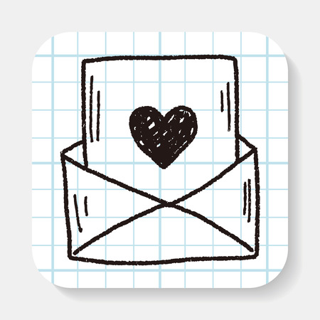 love mail doodleのイラスト素材