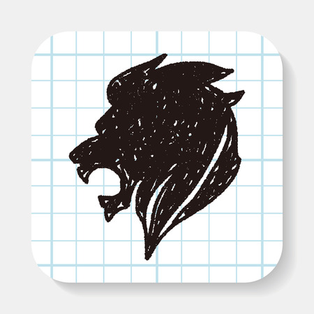 royal lion doodleのイラスト素材