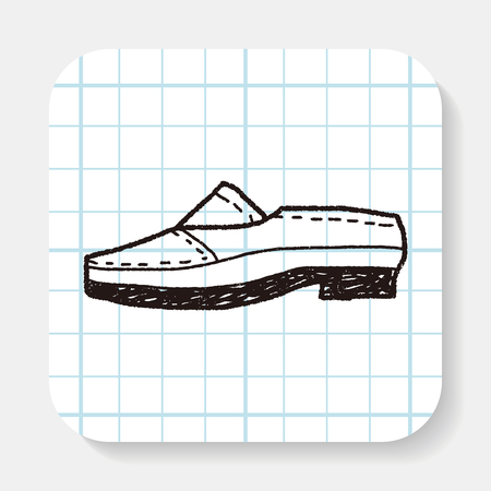 doodle leather shoeのイラスト素材
