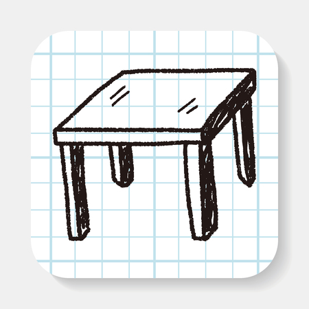table doodleのイラスト素材