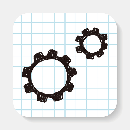 gear doodleのイラスト素材