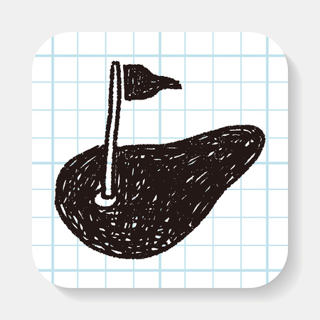golf green doodleのイラスト素材