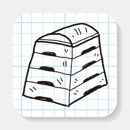 horse box doodleのイラスト素材