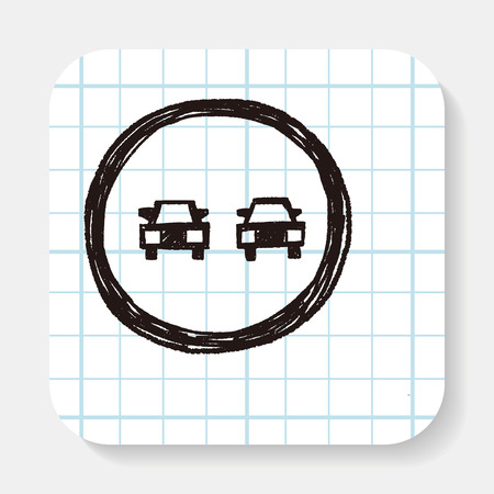 no overtaking doodleのイラスト素材