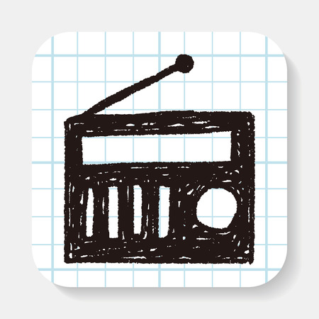 radio doodle drawingのイラスト素材
