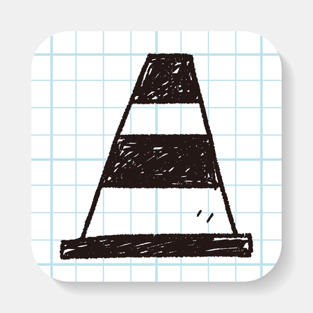 traffic Cone doodleのイラスト素材