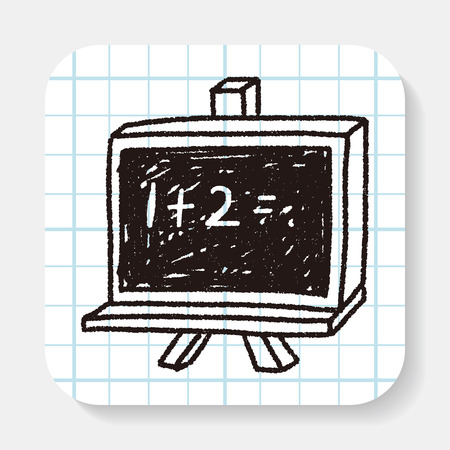 blackboard doodle drawingのイラスト素材
