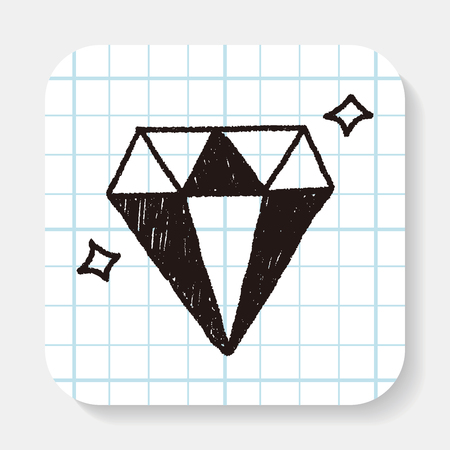 diamond doodle drawingのイラスト素材