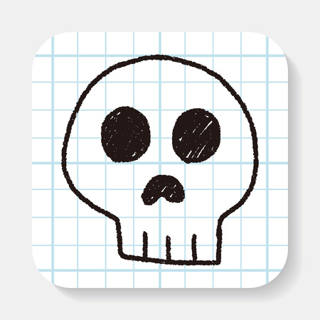 skull doodle drawingのイラスト素材