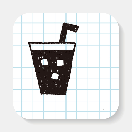 soda drink doodle drawingのイラスト素材