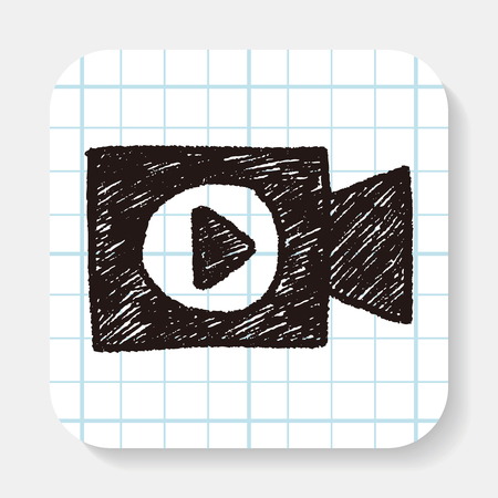 doodle video playのイラスト素材
