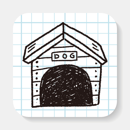 doodle dog houseのイラスト素材