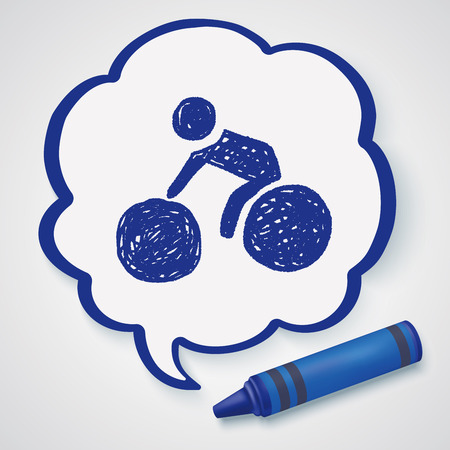 Environmental protection concept; More cycling to reduce emissions; doodleのイラスト素材