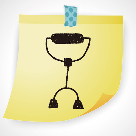 crutch doodle drawingのイラスト素材
