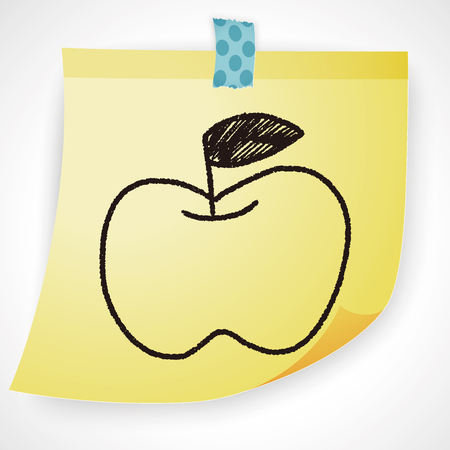 doodle appleのイラスト素材