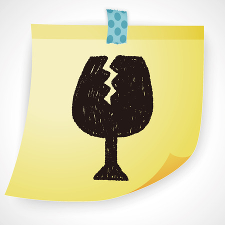 FRAGILE doodle drawingのイラスト素材