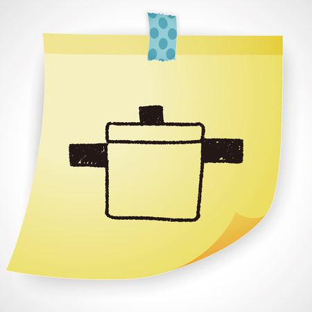 pot doodle drawingのイラスト素材