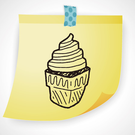 ice cream doodle drawingのイラスト素材