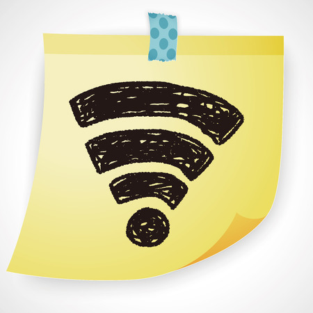 doodle wifiのイラスト素材