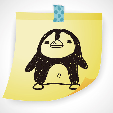penguin doodleのイラスト素材