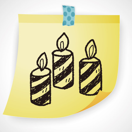 candle doodleのイラスト素材