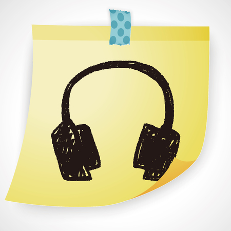 Doodle Headphoneのイラスト素材