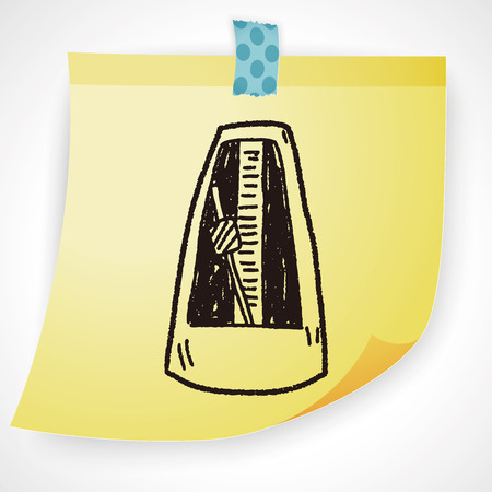 Metronome doodleのイラスト素材