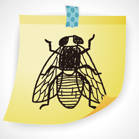 fly bug doodleのイラスト素材
