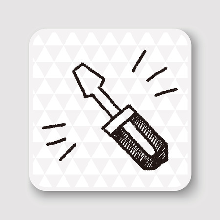 doodle screwdriverのイラスト素材