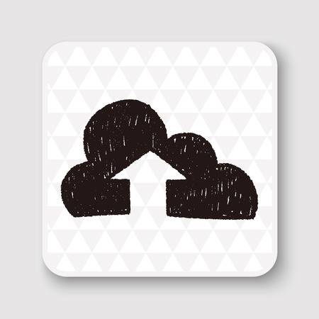internet cloud doodle drawingのイラスト素材