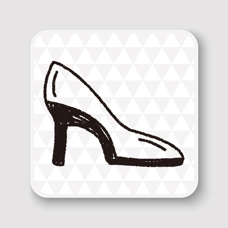 Doodle High-heeled shoesのイラスト素材