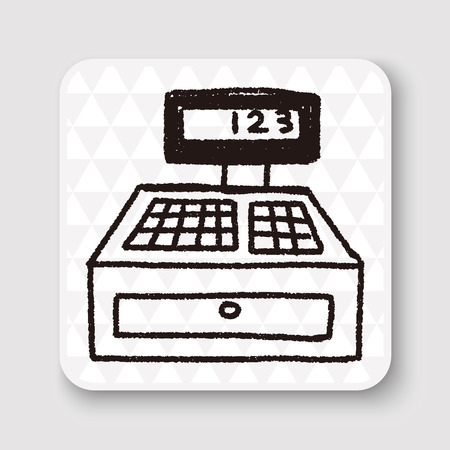 Doodle Checkout Machineのイラスト素材