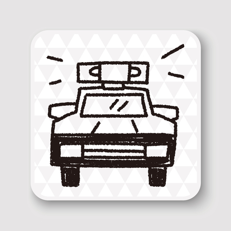 Doodle Police carのイラスト素材