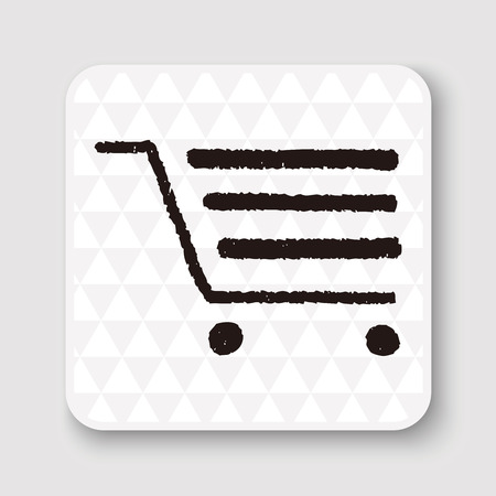 Doodle Shopping cartのイラスト素材