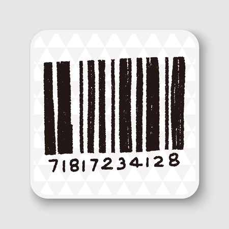 doodle barcodeのイラスト素材