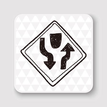 Traffic merges doodleのイラスト素材