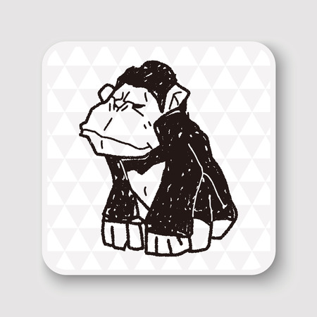 orangutan monkey doodleのイラスト素材