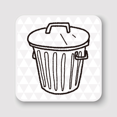 trash can doodleのイラスト素材