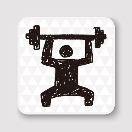 weightlifting doodleのイラスト素材