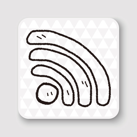 doodle wifiのイラスト素材
