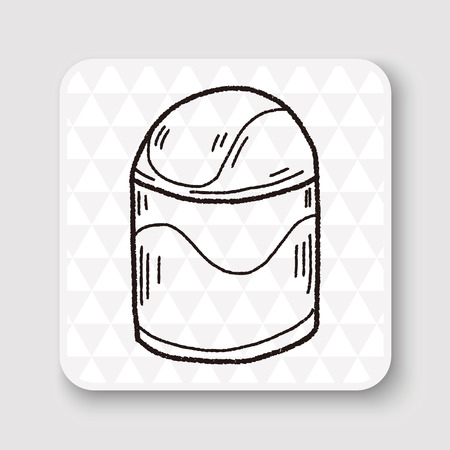 trash can doodleのイラスト素材
