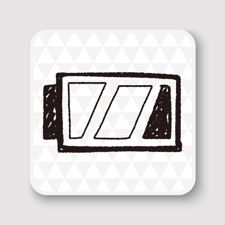 battery doodle drawingのイラスト素材