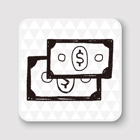 money bill doodle drawingのイラスト素材