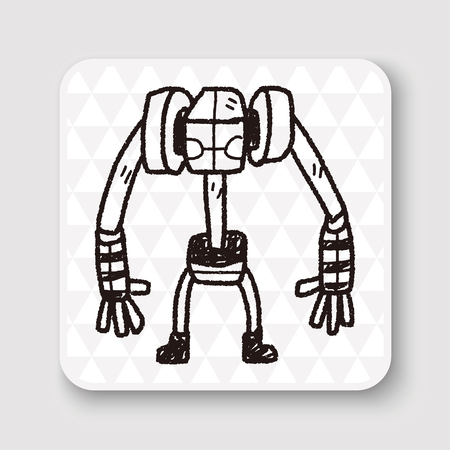 robot doodleのイラスト素材