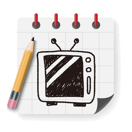 television doodle drawingのイラスト素材