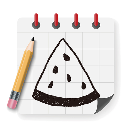 watermelon doodle drawingのイラスト素材